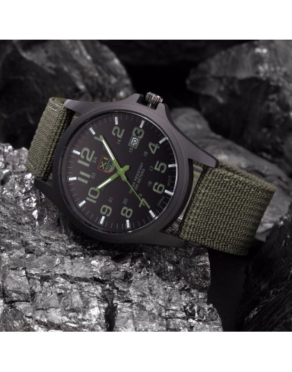 Odkryty mężczyzna data ze stali nierdzewnej wojskowy sport analogowy zegarek kwarcowy armii zegarek męski zegarek na rękę strona