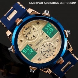 BOAMIGO męskie zegarki Top luksusowa marka mężczyźni zegarki sportowe męska kwarcowy LED cyfrowy 3 zegar mężczyzna mężczyzna Wri