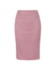 Sexy wielokolorowy zamsz Midi spódnica ołówkowa kobiet 2018 moda elastyczny, wysoki stan urząd Lady spódnice bodycon Saias