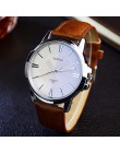 Najnowszy YAZOLE męskie zegarki Top marka luksusowy niebieski zegarek szklany mężczyźni zegarek wodoodporny skórzany rzymski męs