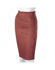 Aonibeier kobiety zamszowe stałe kolorowy ołówek spódnica kobiet jesień zima wysokiej talii Bodycon Vintage podział grube rozcią