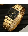 Mężczyźni zegarki Top marka luksusowe WWOOR złoty czarny kwadratowy zegarek kwarcowy mężczyźni 2019 wodoodporny złoty męski zega