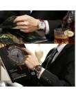 KINYUED Skeleton mechaniczny zegarek z tourbillonem mężczyźni automatyczne kolczyki Classic Rose złoty skórzany mechaniczne zega