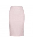 Sexy wielokolorowy zamsz Midi spódnica ołówkowa kobiet 2018 moda elastyczny, wysoki stan urząd Lady spódnice bodycon Saias