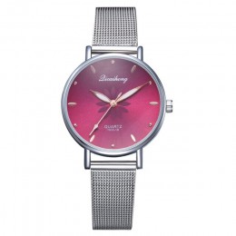 Zegarki dla kobiet luksusowe srebrne popularne różowe tarcze kwiaty metalowa bransoletka damska zegarek kwarcowy zegarek damski 