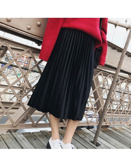 Nowy 2019 jesień i zima wysokiej zwężone Skinny kobiet aksamitna spódnica plisowana spódnica plisowana spódnica darmowa wysyłka