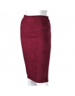 Aonibeier kobiety zamszowe stałe kolorowy ołówek spódnica kobiet jesień zima wysokiej talii Bodycon Vintage podział grube rozcią