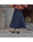 2020 dwuwarstwowy wiosna kobiety spódnica zamszowa długie plisowane spódnice Top marka kobiet Saias Midi Faldas Vintage kobiety 