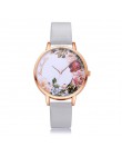 Moda damski zegarek dziewczyny dorywczo kwiat Dial skórzany pasek zegarki kwarcowe zegary damskie Montre Femme Relogio Feminino 