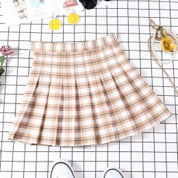 Kobiety spódnica plisowana Harajuku styl Preppy spódnice w kratę mały uroczy japońska szkoła mundury panie Jupe Kawaii spódnica 