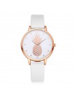 Moda 2020 kobiet mężczyzn ananas Faux Leather analogowy zegarek kwarcowy damski zegarek kwarcowy zegarek damski reloj mujer Q