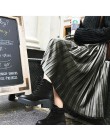 Nowy 2019 jesień i zima wysokiej zwężone Skinny kobiet aksamitna spódnica plisowana spódnica plisowana spódnica darmowa wysyłka