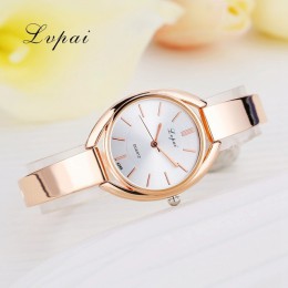 Marka Lvpai luksusowe damskie bransoletki z zegarkiem modna damska sukienka zegarek damski zegarek kwarcowy Sport różowe złoto D
