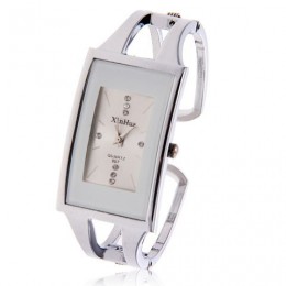 Zegarek damski zegarek kwarcowy XINHUA kryształ moda srebrny Casual Drop Ship zegar ze stali nierdzewnej Relojes Mujer