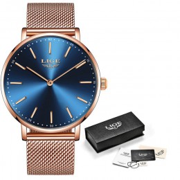 2020 LIGE nowe różane złoty zegarek damski biznes kwarcowy zegarek Top damski luksusowy zegarek damski dziewczyna zegar Relogio 