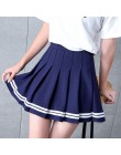 XS-XXL wysokiej talii linii kobiet spódnica w paski, szyty spódnica plisowana spódnica w pasie słodkie dziewczyny spódnica do ta