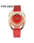 YOLAKO kobiety zegarki bransoletka nowy kwarc zegar zegarki damskie Relogio Feminino diament Reloj Mujer Hot montre femme 533