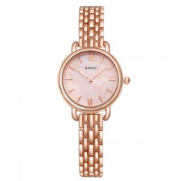 Zegarki damskie nowy NAIDU różowe złoto srebro bransoletka damska zegarek damski zegarek kwarcowy zegarek feminino reloj mujer k