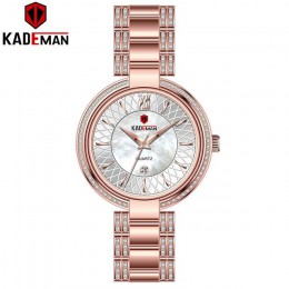 New Arrival Top luksusowa marka Kademan damski zegarek kwarcowy moda damska zegarek kryształowy diament wodoodporny Montre Femme