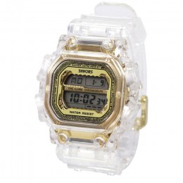 Moda mężczyzna kobiet zegarki złoty Casual przezroczysty zegarek sportowy cyfrowy zegarek kochanka zegar na prezent wodoodporny 