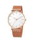 Moda Reloj Mujer zegarek kwarcowy proste Montre Femme kobiety Mesh bransoletka ze stali nierdzewnej Casual zegarek na rękę metal