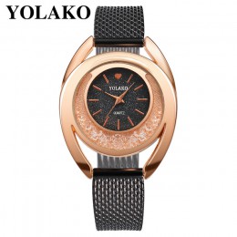 YOLAKO kobiety zegarki bransoletka nowy kwarc zegar zegarki damskie Relogio Feminino diament Reloj Mujer Hot montre femme 533