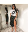 OOTN Vintage wzór w cętki długie spódnice kobiety spódnica midi z wysokim stanem muszka 2019 lato seksowny przedział spódnica wi