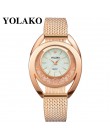 YOLAKO kobiety zegarki bransoletka nowy kwarc zegar zegarki damskie Relogio Feminino diament Reloj Mujer Hot montre femme 533