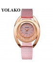 YOLAKO kobiety zegarki bransoletka nowy kwarc zegar zegarki damskie Relogio Feminino diament Reloj Mujer Hot montre femme 533