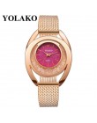 YOLAKO kobiety zegarki bransoletka nowy kwarc zegar zegarki damskie Relogio Feminino diament Reloj Mujer Hot montre femme 533