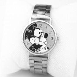 Zegarki damskie Mickey Top Luxury Band Fashion Women Watch zegarek kwarcowy ze stali nierdzewnej analogowy zegarek z paskiem