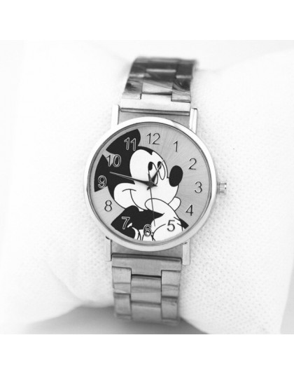 Zegarki damskie Mickey Top Luxury Band Fashion Women Watch zegarek kwarcowy ze stali nierdzewnej analogowy zegarek z paskiem