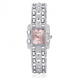 2019 nowa modna bransoletka zegarki kobiety luksusowy zegarek ze srebrną bransoletką uroda prostokąt Dial projektant panie kwarc