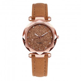 Saat Casual kobiety romantyczny Starry Sky Wrist Watch skóra Rhinestone projektant panie zegar prosta sukienka Gfit Montre Femme