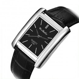 WoMaGe kobiet zegarki Top marka luksusowy zegarek dla pań kobiet zegarki skórzany pasek kobiet prostokąt zegarek zegar Reloj Muj