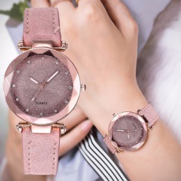 2020 kobiet Starry Sky Wrist Watch skóra Casual romantyczny Rhinestone projektant panie zegar prosta sukienka Gfit Montre Femme 