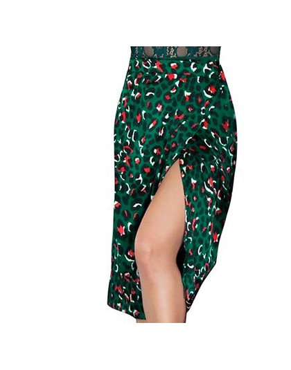 OOTN Vintage wzór w cętki długie spódnice kobiety spódnica midi z wysokim stanem muszka 2019 lato seksowny przedział spódnica wi