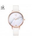 Shengke Top marka moda damska zegarki skórzane damskie zegarek kwarcowy kobiety cienkie w stylu casual, z paskiem zegarek Reloj 