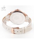 Shengke Top marka moda damska zegarki skórzane damskie zegarek kwarcowy kobiety cienkie w stylu casual, z paskiem zegarek Reloj 