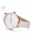 Shengke Top marka moda damska zegarki skórzane damskie zegarek kwarcowy kobiety cienkie w stylu casual, z paskiem zegarek Reloj 