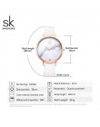 Shengke Top marka moda damska zegarki skórzane damskie zegarek kwarcowy kobiety cienkie w stylu casual, z paskiem zegarek Reloj 