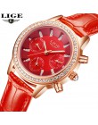 Relogio feminino zegarki damskie LIGE Luxury Brand dziewczęcy zegarek kwarcowy Casual skórzana sukienka damska zegarki damskie z