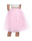6 warstw 65cm moda spódnica z tiulu plisowane spódniczki Tutu kobiet halka Lolita druhny Vintage spódnica trzy czwarte Jupe Saia
