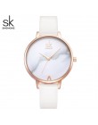 Shengke Top marka moda damska zegarki skórzane damskie zegarek kwarcowy kobiety cienkie w stylu casual, z paskiem zegarek Reloj 
