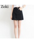 Zoki Sexy kobiety Denim Mini spódnica moda lato wysokiej talii koreańska, czarna spódnica niebieski pakiet Hip Jeans Harajuku Pl