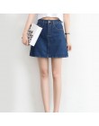 Zoki Sexy kobiety Denim Mini spódnica moda lato wysokiej talii koreańska, czarna spódnica niebieski pakiet Hip Jeans Harajuku Pl