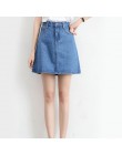 Zoki Sexy kobiety Denim Mini spódnica moda lato wysokiej talii koreańska, czarna spódnica niebieski pakiet Hip Jeans Harajuku Pl