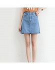 Zoki Sexy kobiety Denim Mini spódnica moda lato wysokiej talii koreańska, czarna spódnica niebieski pakiet Hip Jeans Harajuku Pl