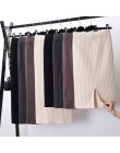 Kobiety z powrotem rozcięcie Bodycon elegancka spódnica ołówkowa Midi jesień zima z dzianiny w stylu casual spódnica spódnice z 