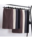Kobiety z powrotem rozcięcie Bodycon elegancka spódnica ołówkowa Midi jesień zima z dzianiny w stylu casual spódnica spódnice z 